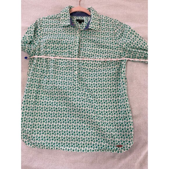 Talbots Sz 8 Green Apple Long Sleeve Button Shirt Novelty Fall Cottagecore Teach - Picture 9 of 12